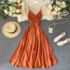 Stylish v neck backless dress summer dress 045