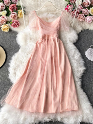 Pink Tulle Short Dress Summer Dress P333