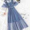 Cute A Line Tulle Lace Applique Dress Summer Dress P337