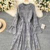 A Line Lace Long Sleeve Dress Fashion Dress P334