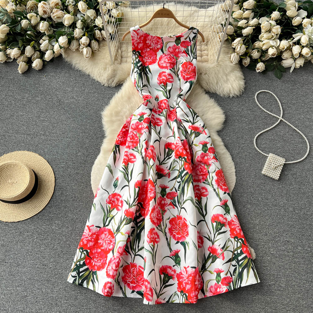 Sexy Scoop Floral Dress Women Holiday Dress P196 - Image 3