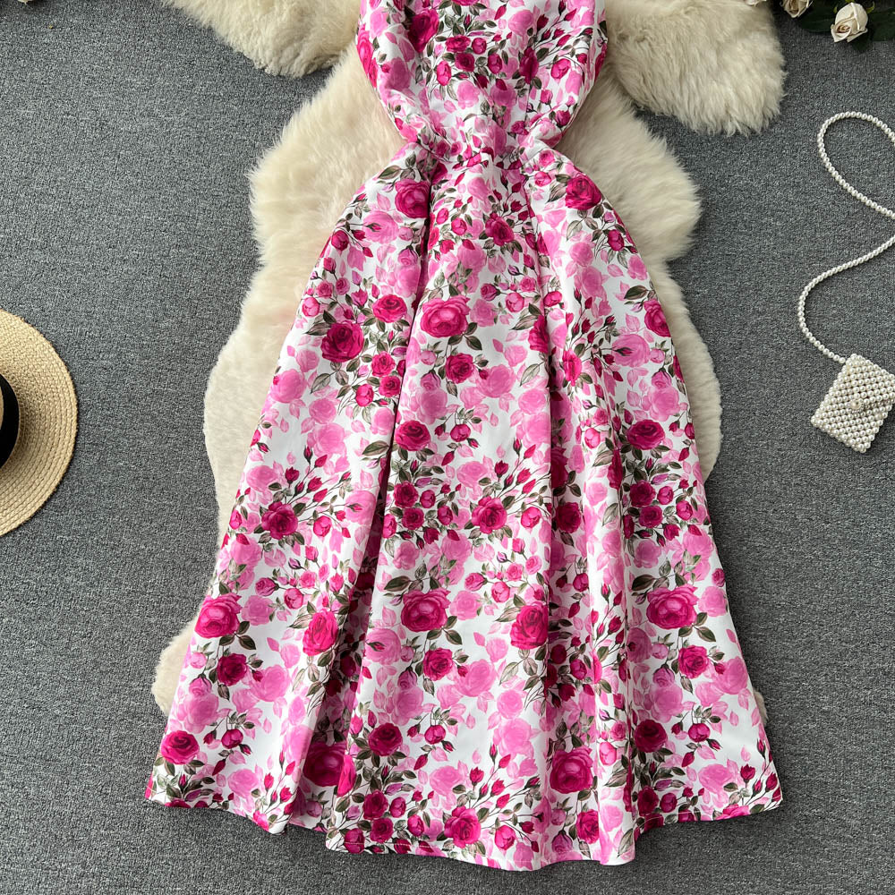Sexy Scoop Floral Dress Women Holiday Dress P196 - Image 10