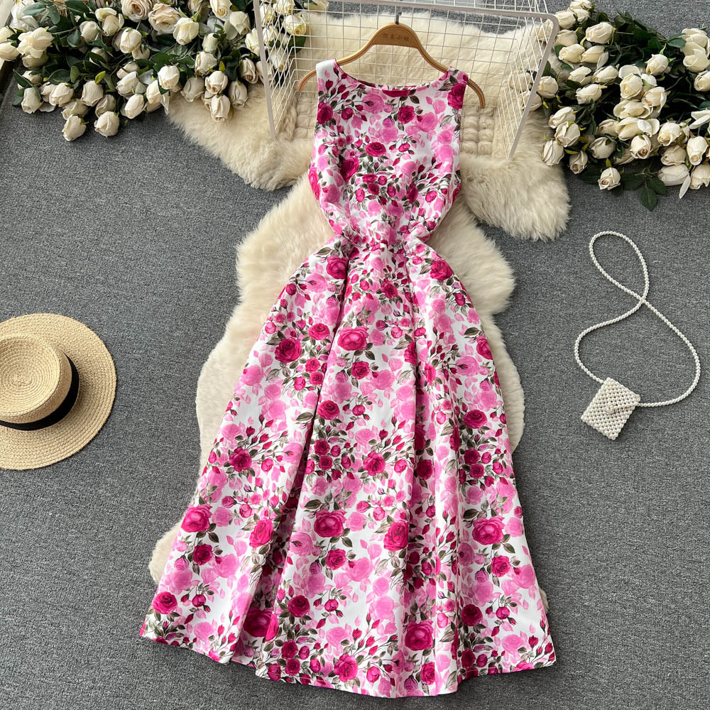 Sexy Scoop Floral Dress Women Holiday Dress P196 - Image 7