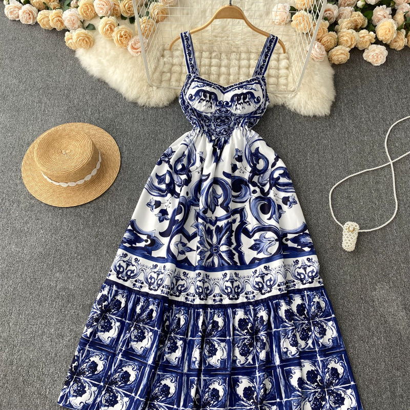 Sexy spaghetti straps summer bohemia dress women's dress P134 - Image 2