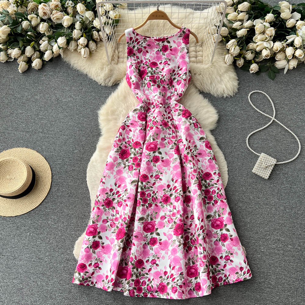 Sexy Scoop Floral Dress Women Holiday Dress P196 - Image 9