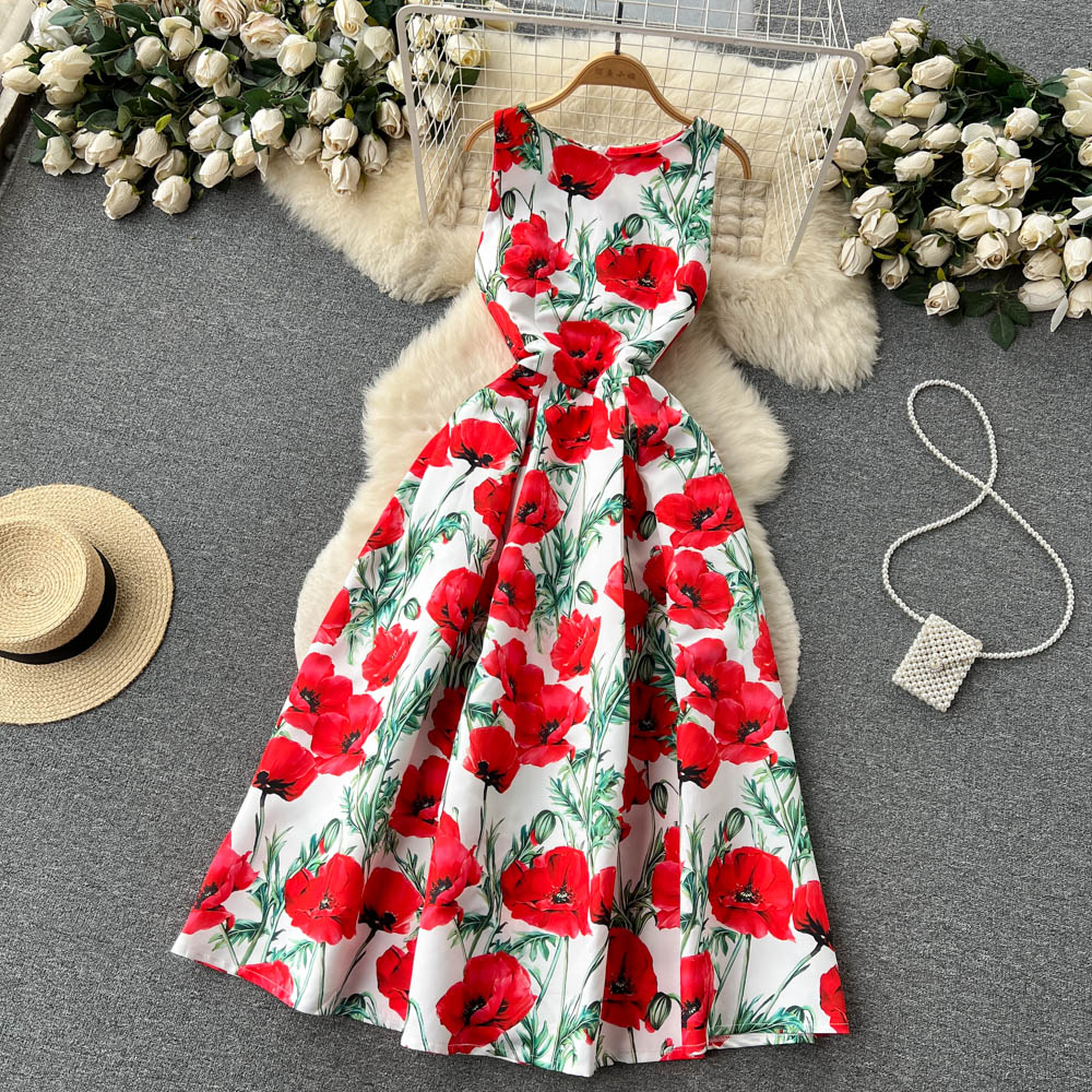 Sexy Scoop Floral Dress Women Holiday Dress P196 - Image 2