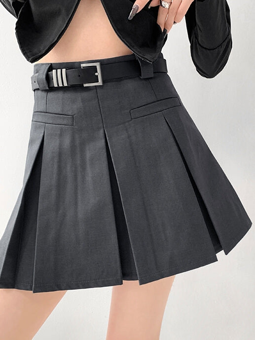 Academia aesthetic belt skirt - Image 2