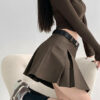 Academia aesthetic belt skirt