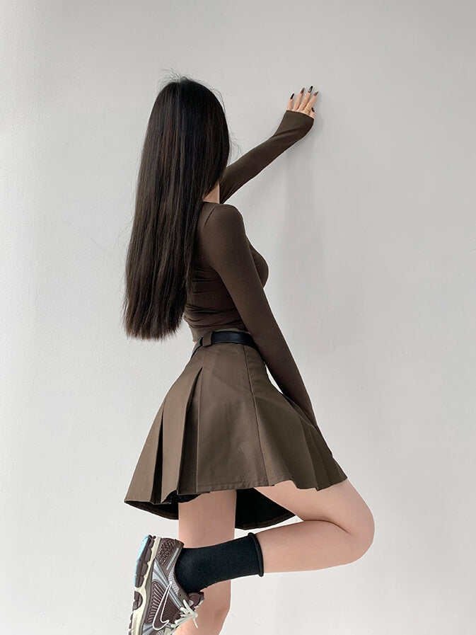 Academia aesthetic belt skirt - Image 6