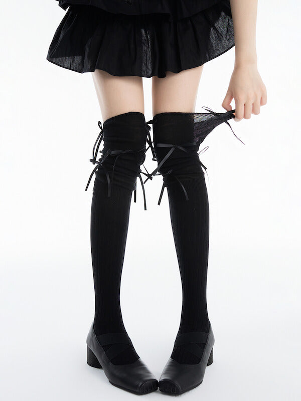 Ballet core bow patchwork stockings - Image 7