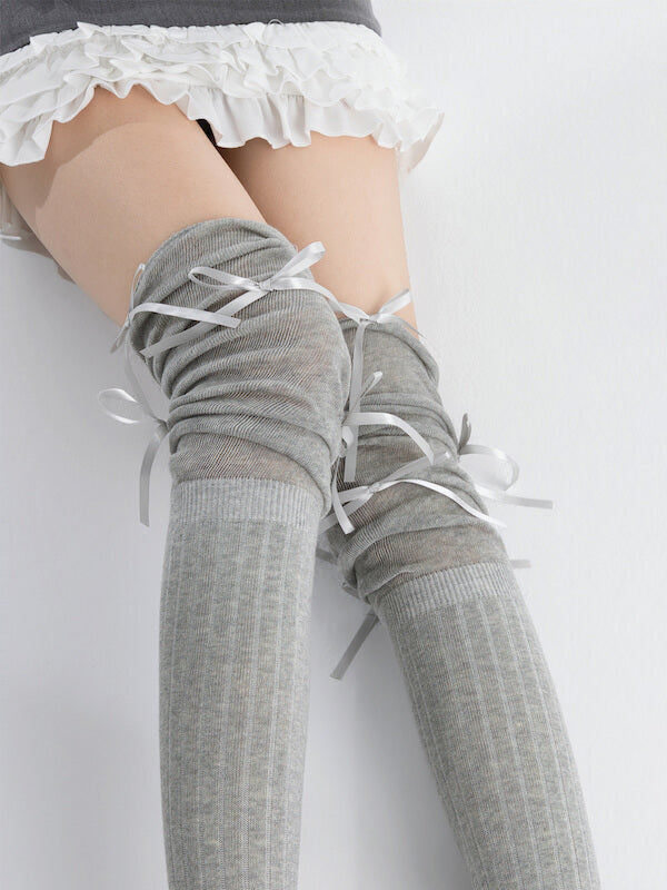 Ballet core bow patchwork stockings - Image 5