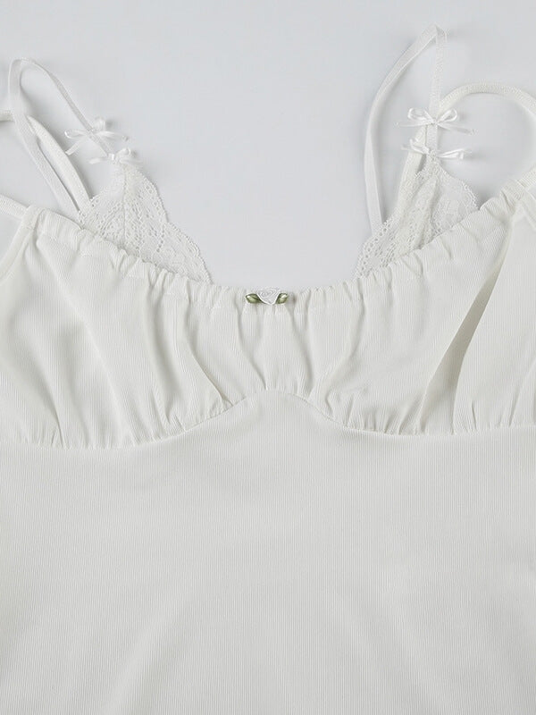 Delilah lace trimmed fake two-piece camisole - Image 4