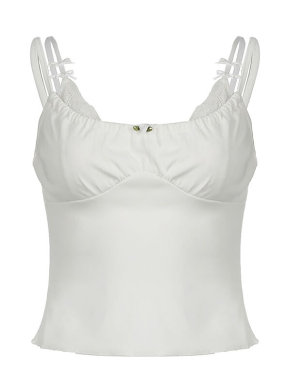 Delilah lace trimmed fake two-piece camisole - Image 2