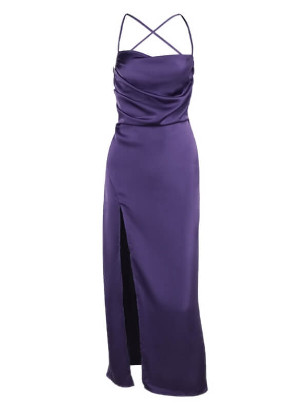 Elegant slit suspender dress - Image 8