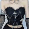 Gothic cross chain corset