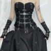 Punk girl leather buckle bustier corset