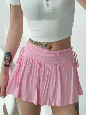 Soft girl ribbon skirt