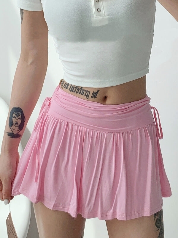 Soft girl ribbon skirt