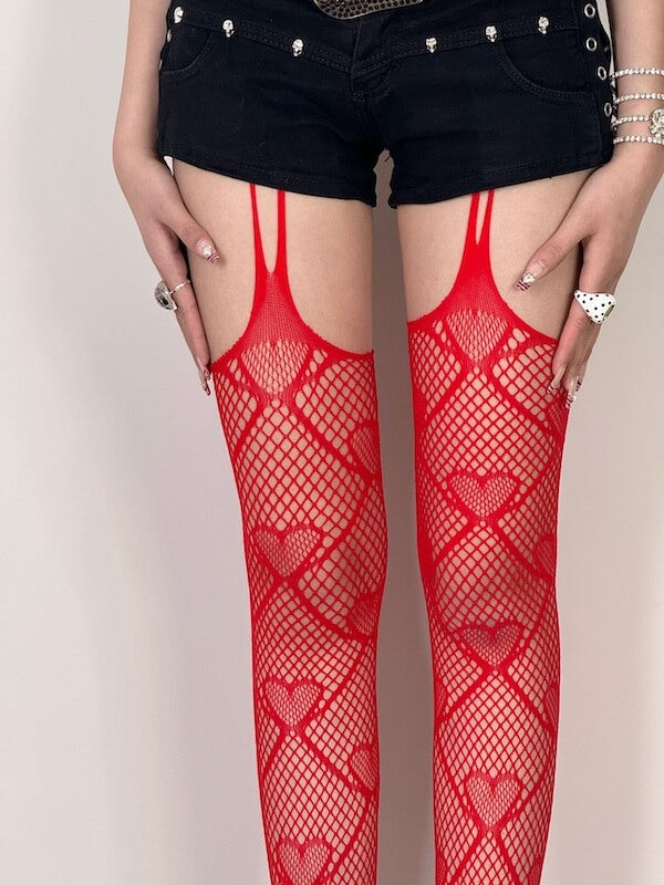 Sweet cool heart suspender tights - Image 4