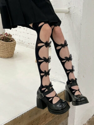 Vibrant butterfly stockings