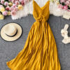Simple V-neck Dress Sleeveless Dress P267