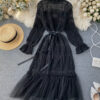 Unique Tulle Long Sleeve Dress Fashion Dress P322