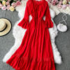Red A Line Chiffon Dress Fashion Girl Dress P303