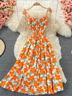 Cute A Line Floral Dress Fashion Dress P302