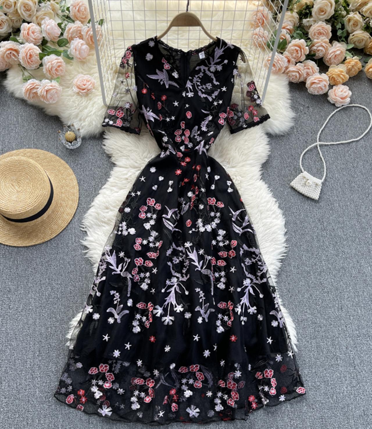 Black A Line Lace Short Dress Fashion Dress P299 - Image 2