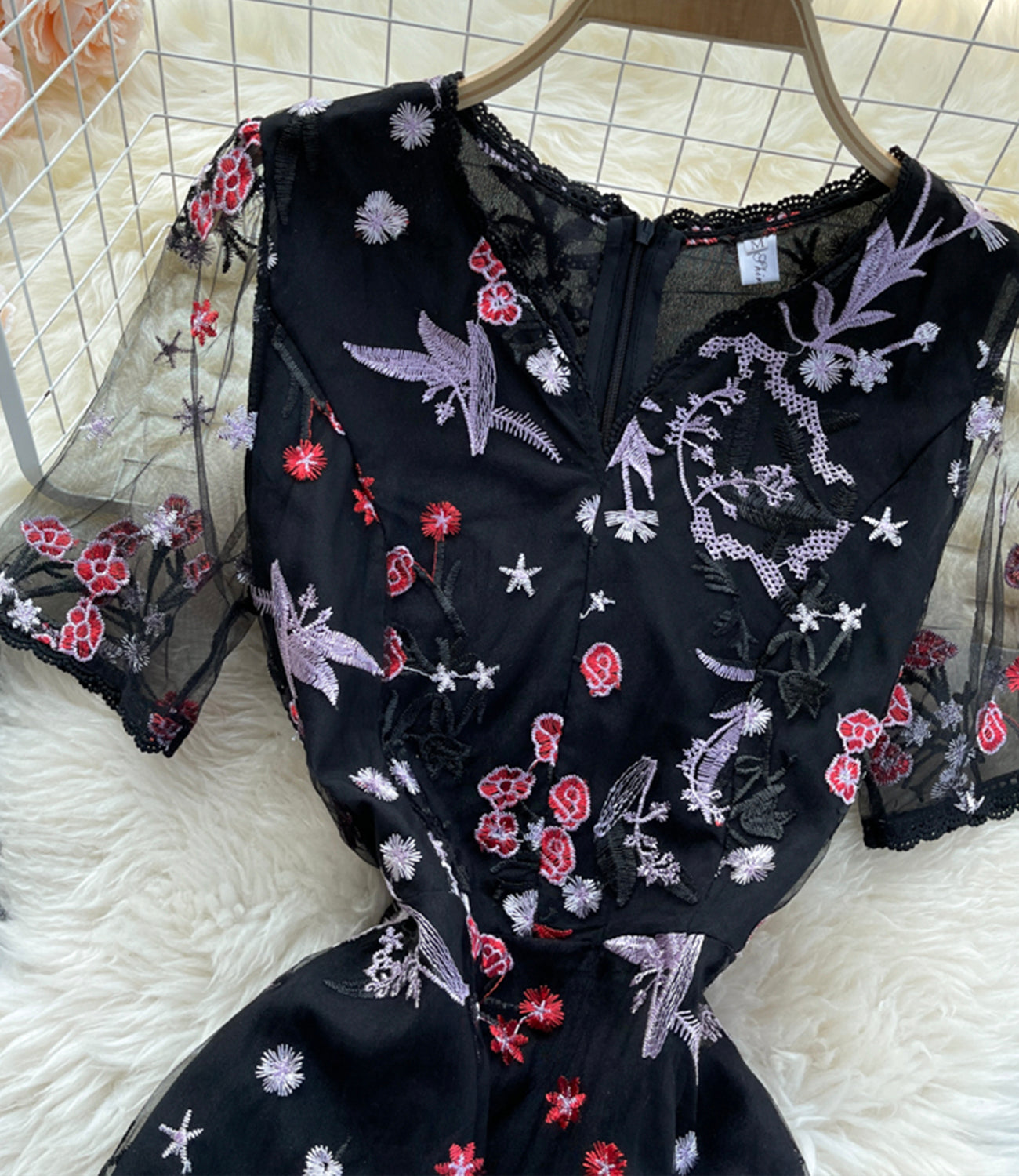 Black A Line Lace Short Dress Fashion Dress P299 - Image 4