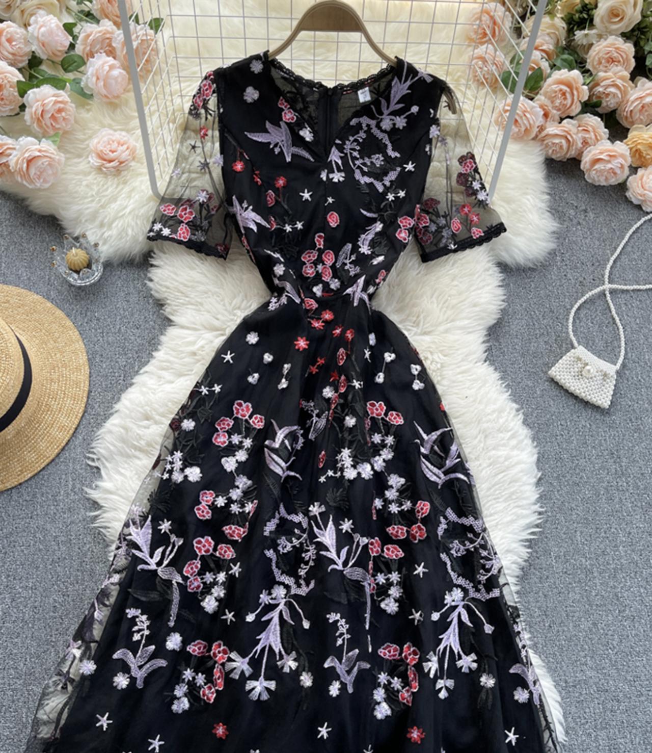 Black A Line Lace Short Dress Fashion Dress P299 - Image 5