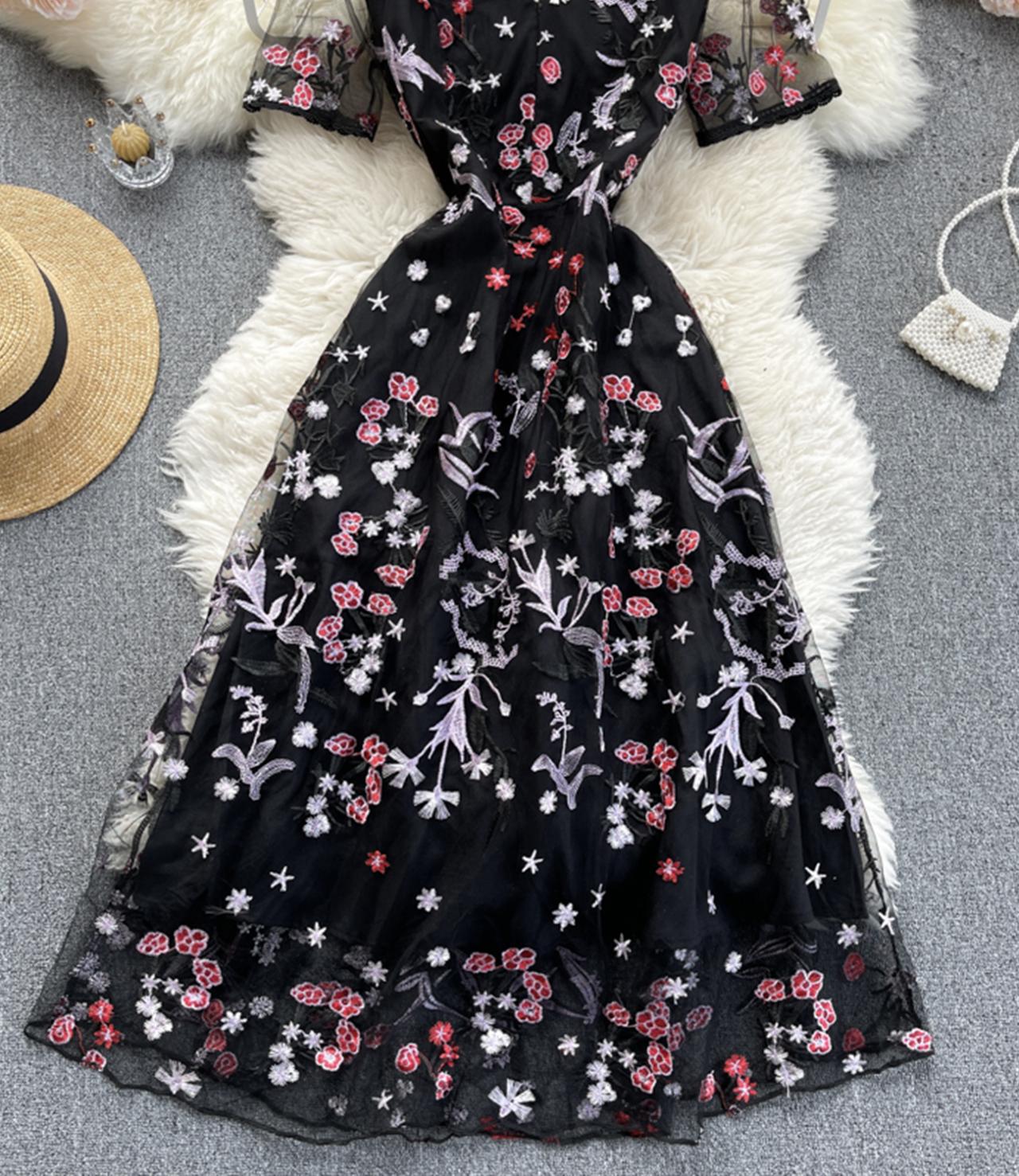 Black A Line Lace Short Dress Fashion Dress P299 - Image 6