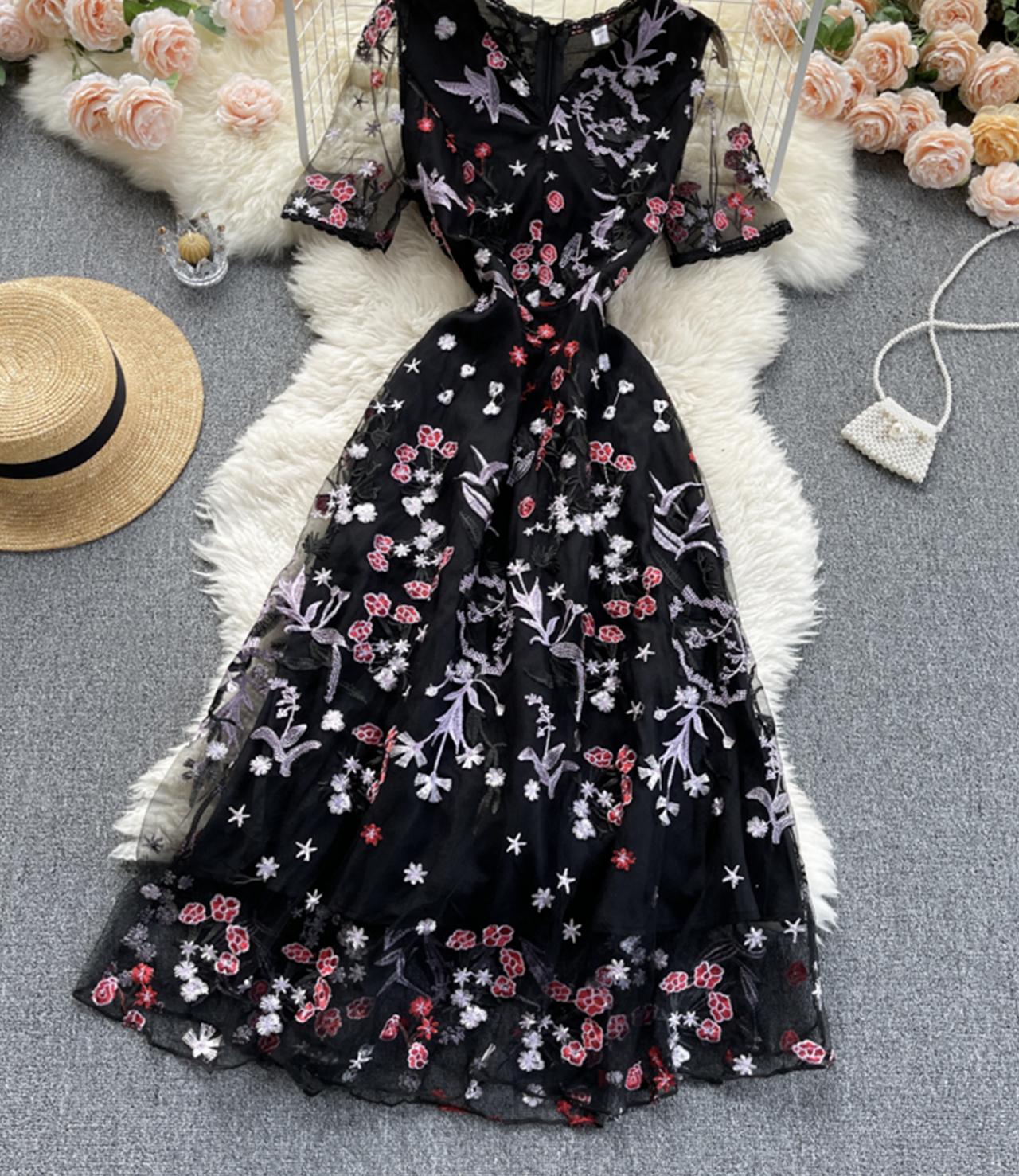 Black A Line Lace Short Dress Fashion Dress P299 - Image 3