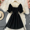 Cute Puff Sleeve A Line Dress P310