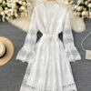 Cute Lace Long Sleeve Dress Lace Dress P318