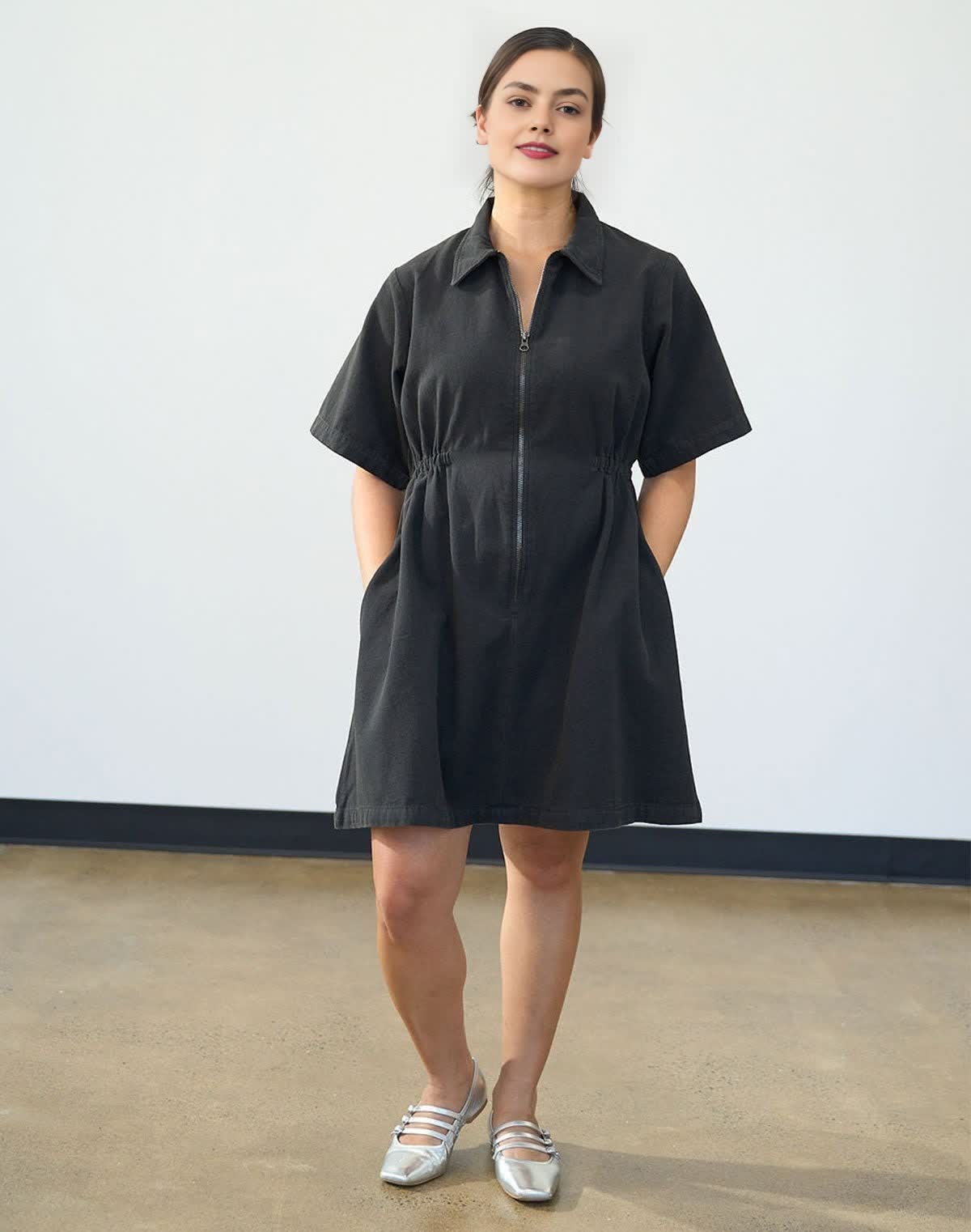 Utility Cinched Zip Dress - Image 6