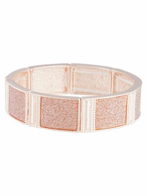 Rose Stretch Glitter Square Bangle