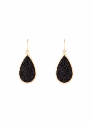Black Glitter TearEarrings