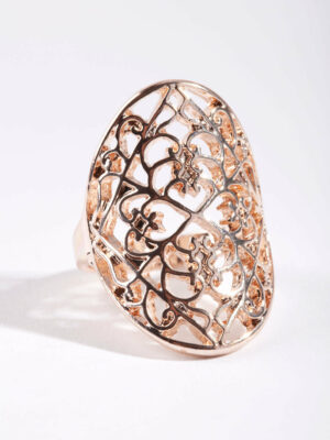 Rose Filigree Shield Ring