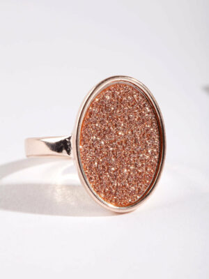 Rose Oval Glitter Paper Ring