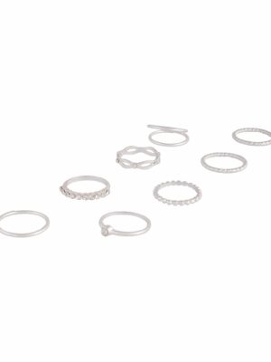 Diamond Cut Twist Ring 8-Pack