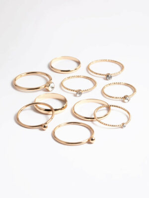 Mixed Stone & Textured Ring Pack