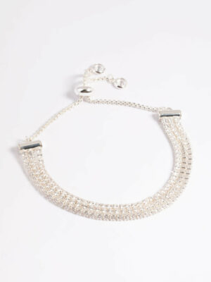 Triple Row Toggle Tennis Bracelet