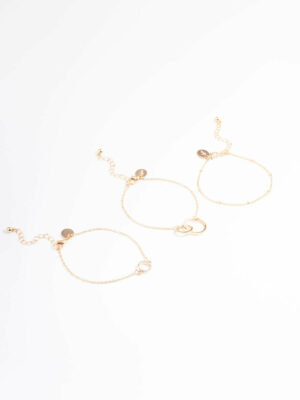 Open Circle Linked Bracelet Pack