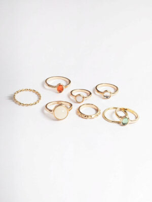 Natural Stone Mixed Ring Pack