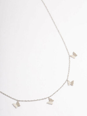 Stainless Steel Butterfly Charm Necklace