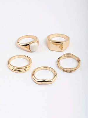 Organic Shape & Signet Ring Pack