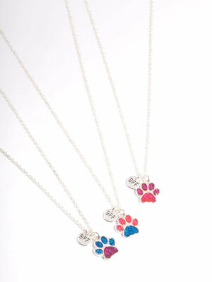 Kids Glitter Paw Necklace Pack