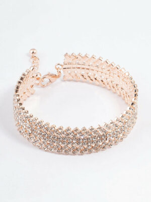 Rose Four Row Bangle Cuff