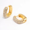 Square Pave Hoop Earrings